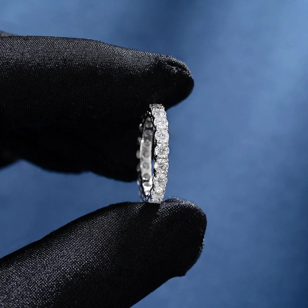 S925 Moissanite Diamond Eternity Ring - 5mm