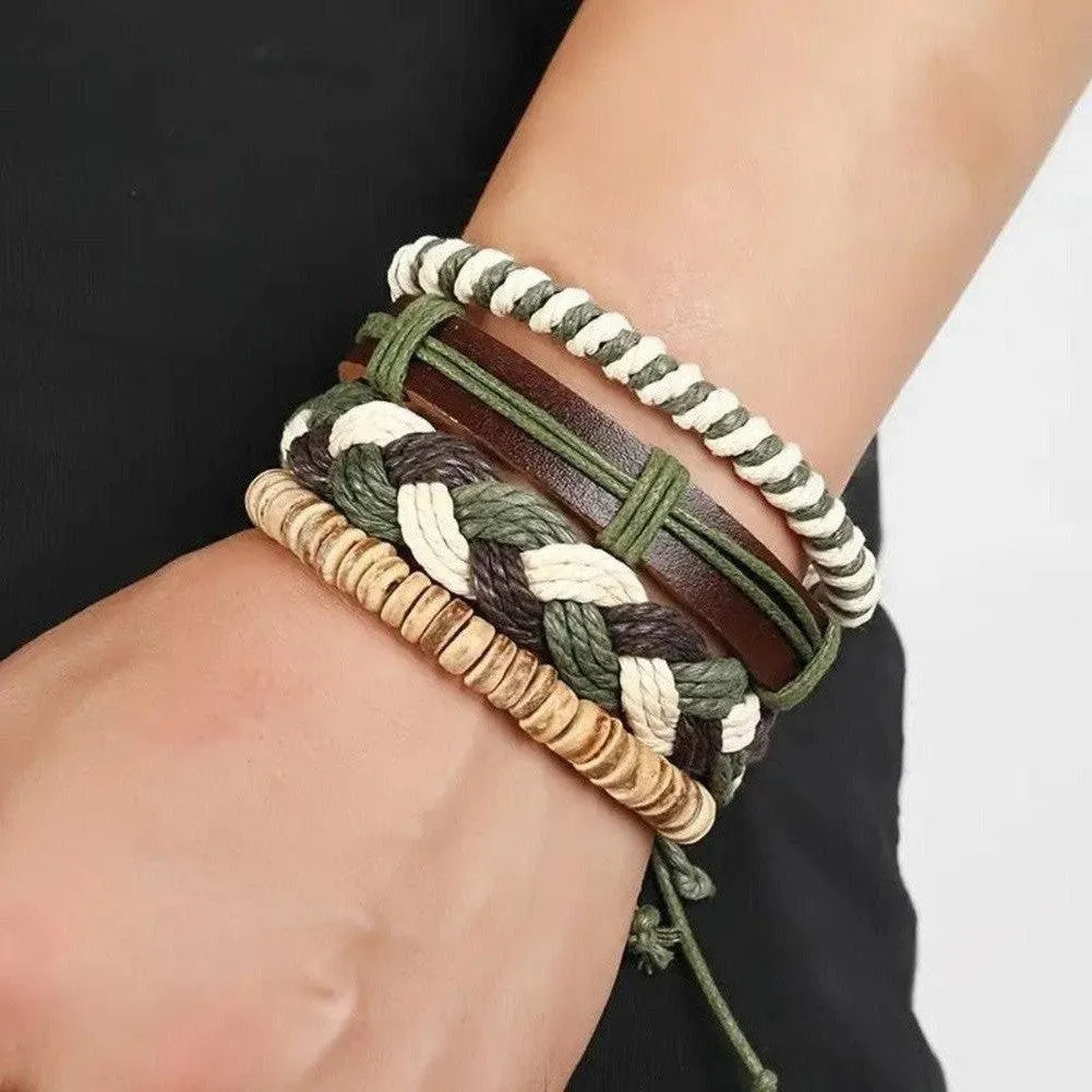 Saint Morris Everett 4-piece Leather Bracelet