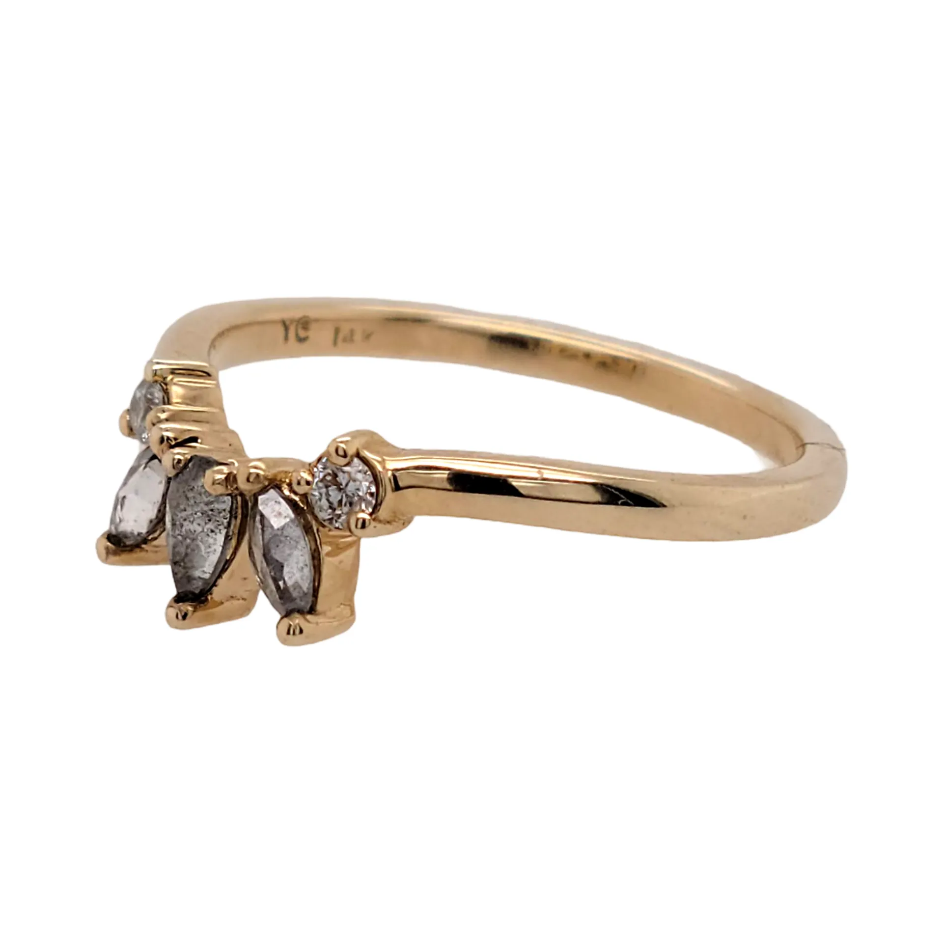 Salt and Pepper Diamond Contour Band