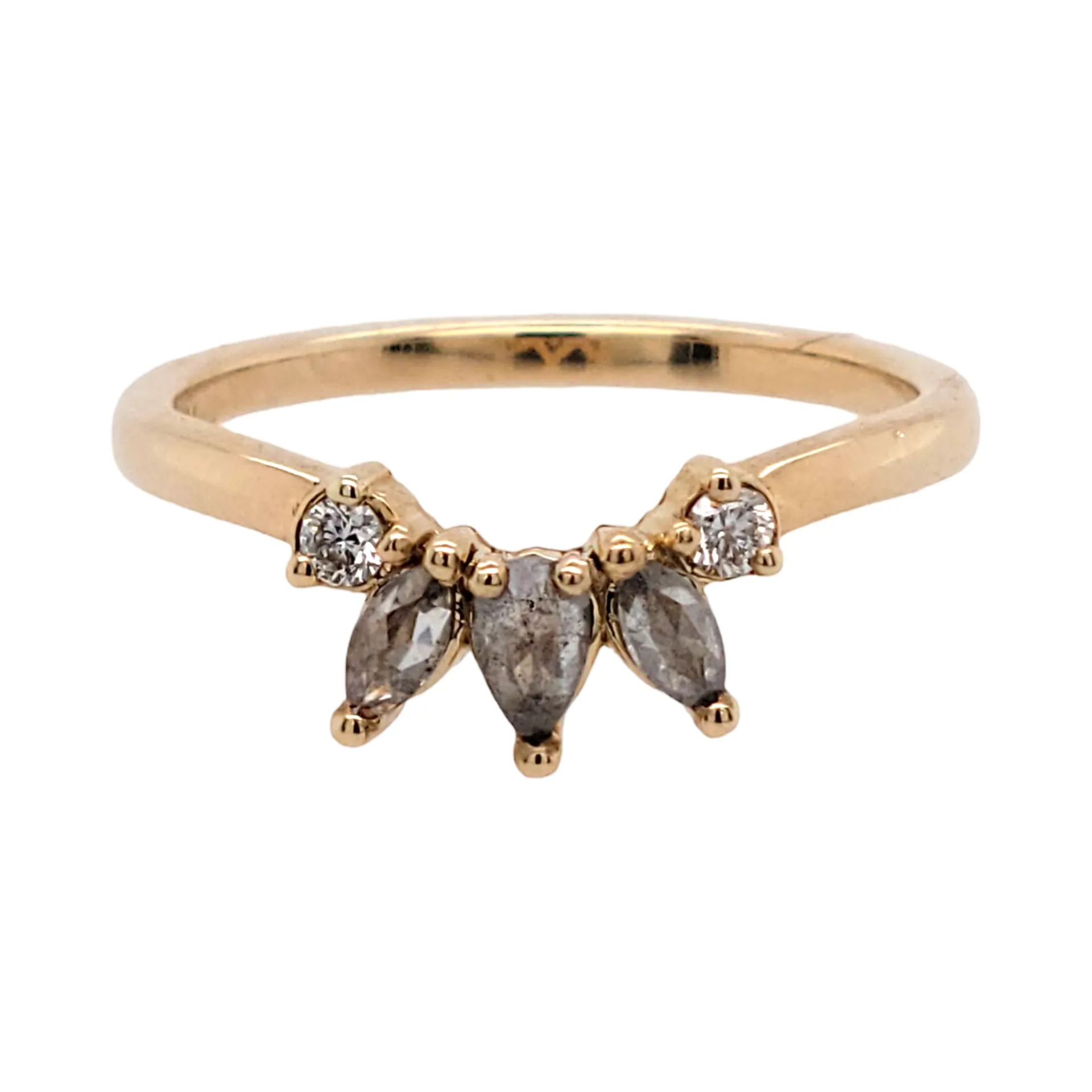 Salt and Pepper Diamond Contour Band