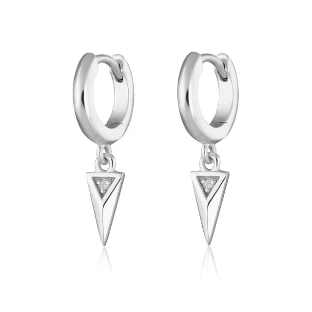 Scream Pretty Sterling Silver Rebel Charm Hoop Earrings