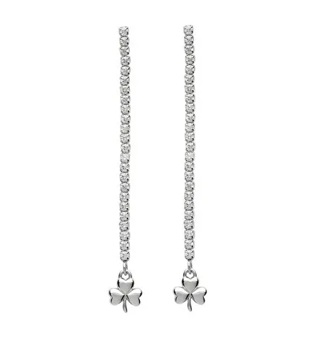 Shamrock Long Drop Earrings