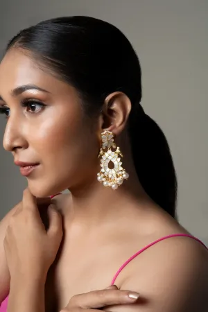 Shell Pearl Chaandbali Earring with bird motifs