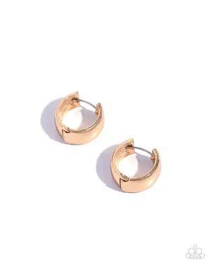Signature Sheen - Gold Hinge Hoop Earring-Paparazzi
