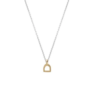 Silver & Gold Baby Stirrup Necklace