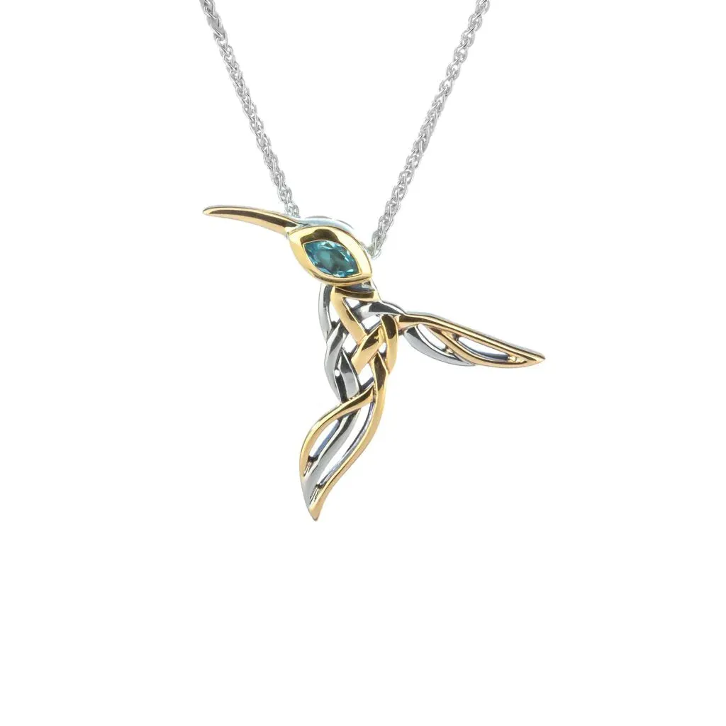 Silver And 10k Gold Hummingbird Pendants | Keith Jack