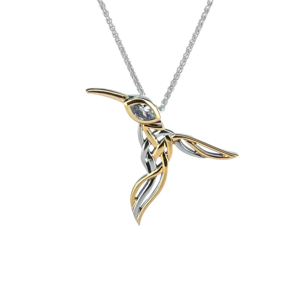 Silver And 10k Gold Hummingbird Pendants | Keith Jack