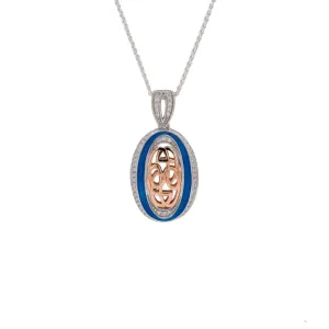 Silver And 10k Rose Gold Path Of Life Enamel Pendant Small by Keith Jack