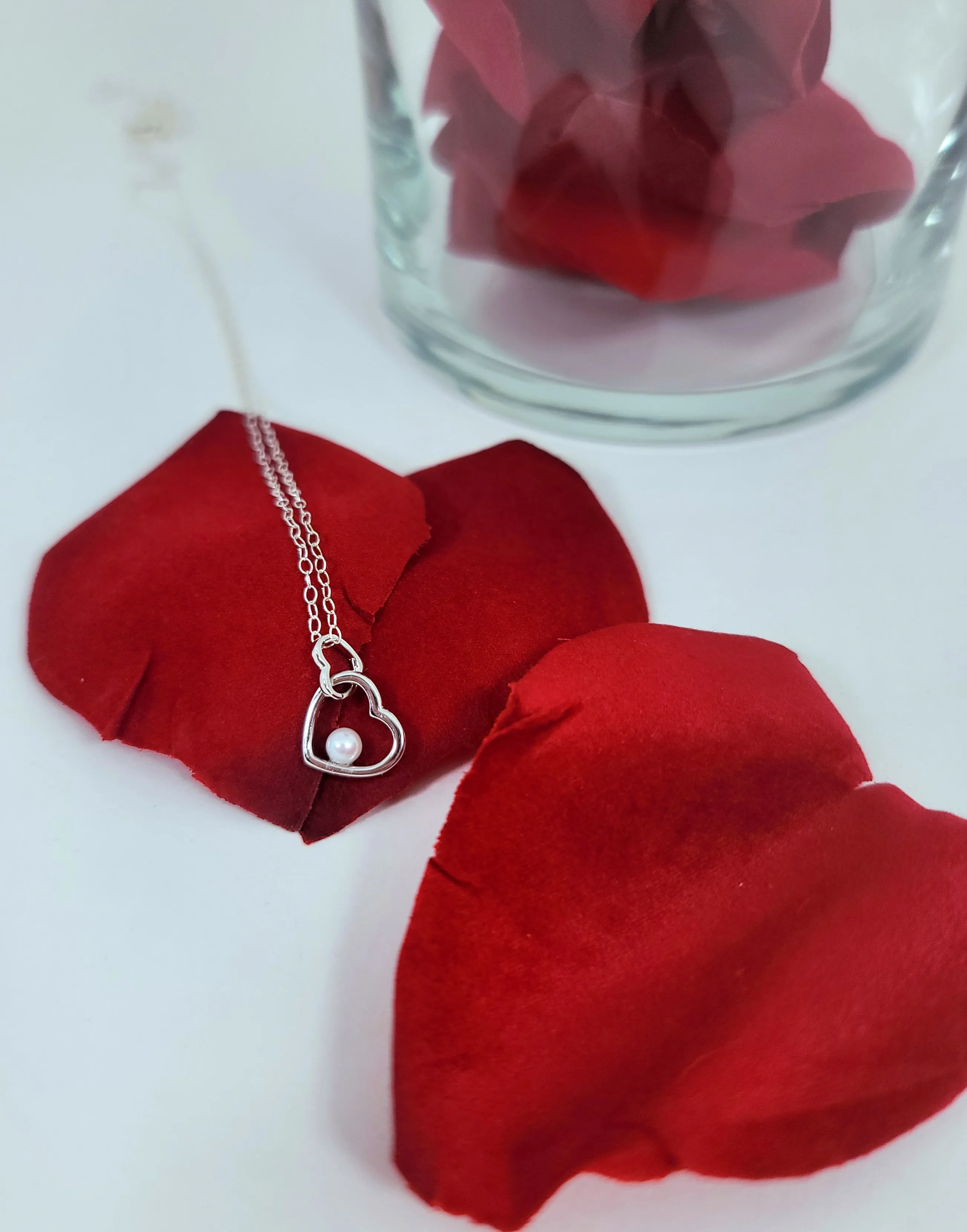 Silver Hearts Entwined Necklace