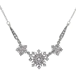 SILVER-TONE CRYSTAL BELLE EPOCH STARBURST STATEMENT NECKLACE 16 ADJ.-17533