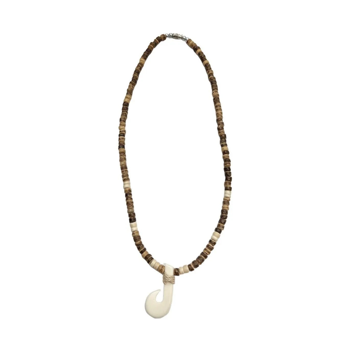 Simple Bone Fish Hook Coconut Necklace