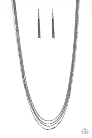 SLEEK and Destroy - Black Necklace-Paparazzi