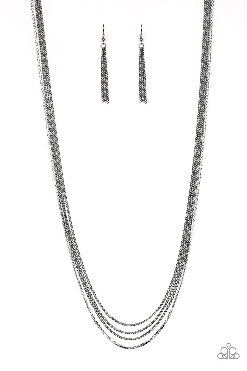 SLEEK and Destroy - Black Necklace-Paparazzi
