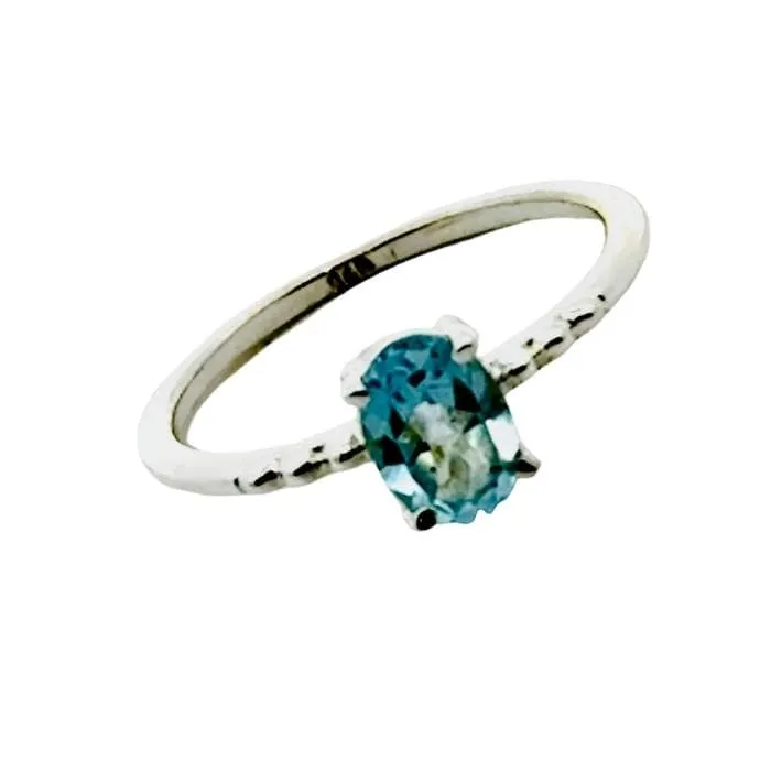 Sleek Blue Topaz Ring