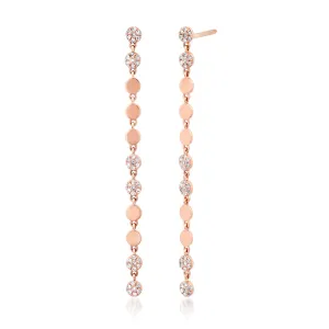 Sleek Diamond Disk Drop Earrings