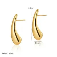 Sleek Drop Gold Earrings