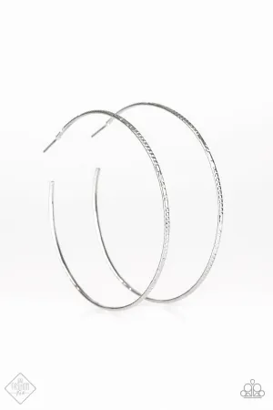 Sleek Fleek - Silver Post Hoop Earring-Paparazzi