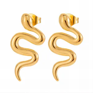 Sleek Snake Studs – 18K Gold-Plated, Tarnish-Free & Hypoallergenic