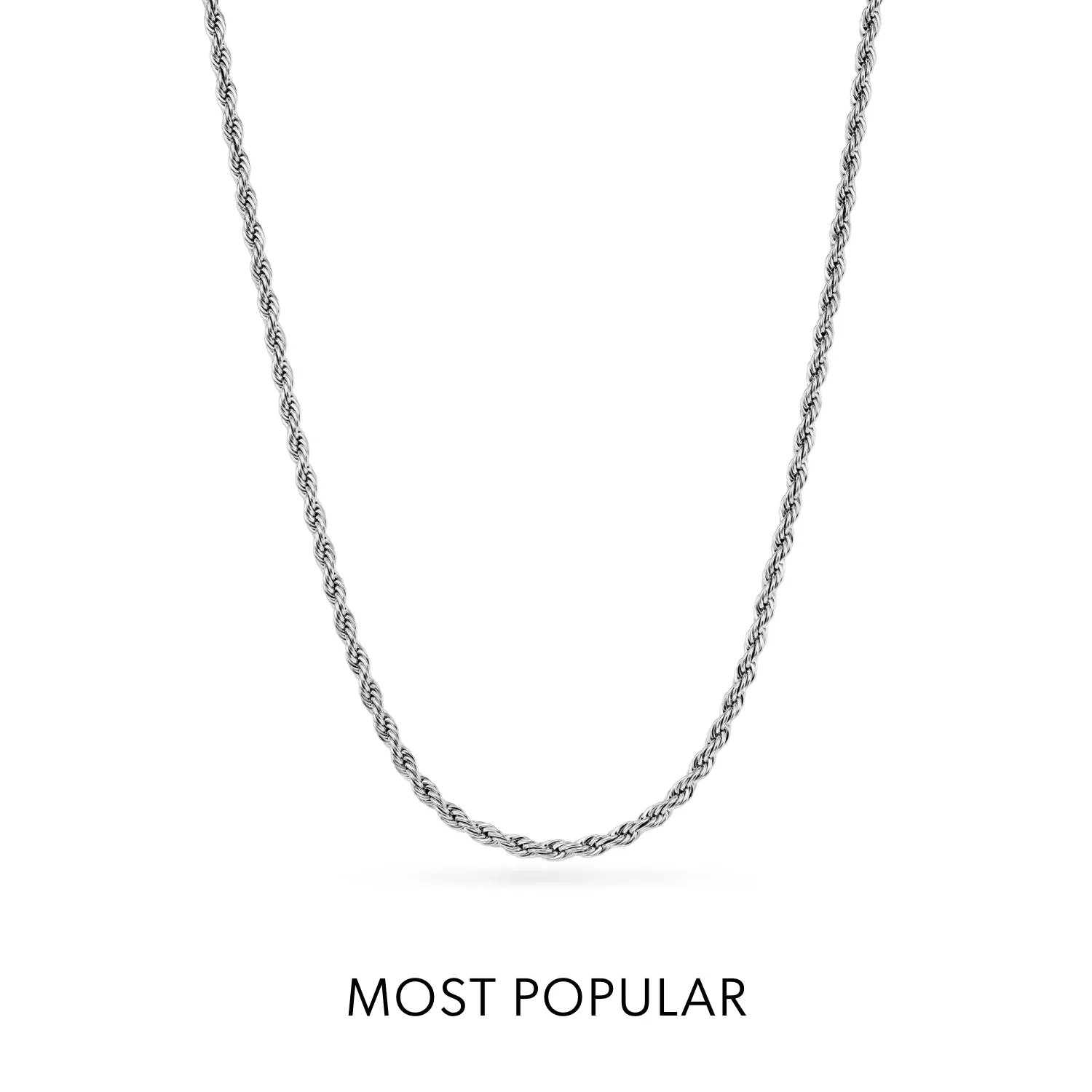 Small Rope Chain Necklace (Silver)