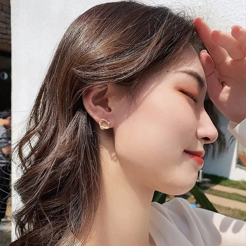 Small Studded Hoop Earrings