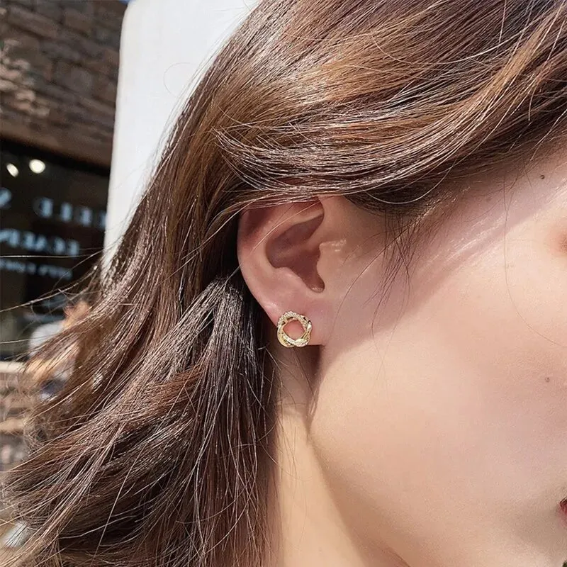 Small Studded Hoop Earrings