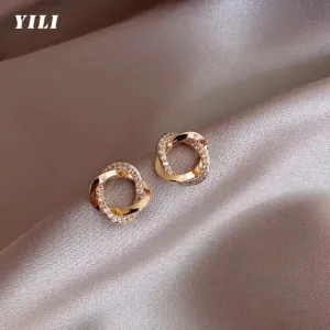 Small Studded Hoop Earrings