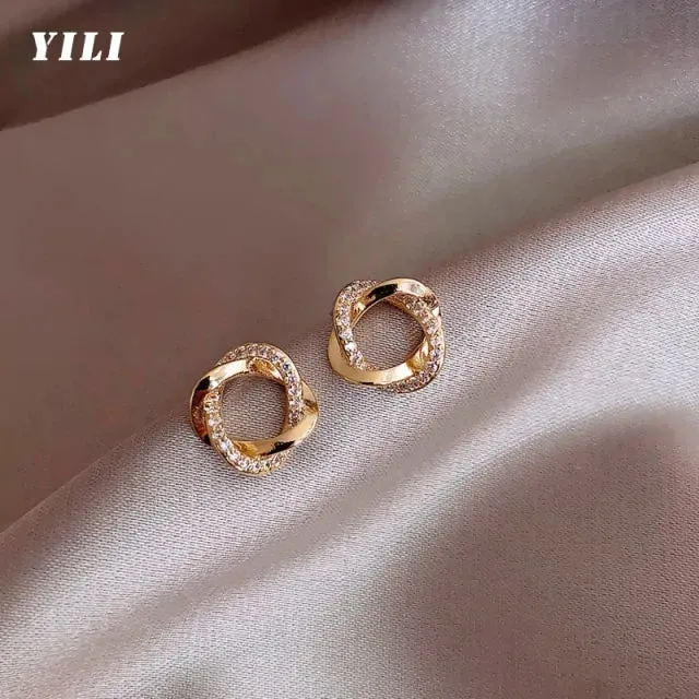 Small Studded Hoop Earrings