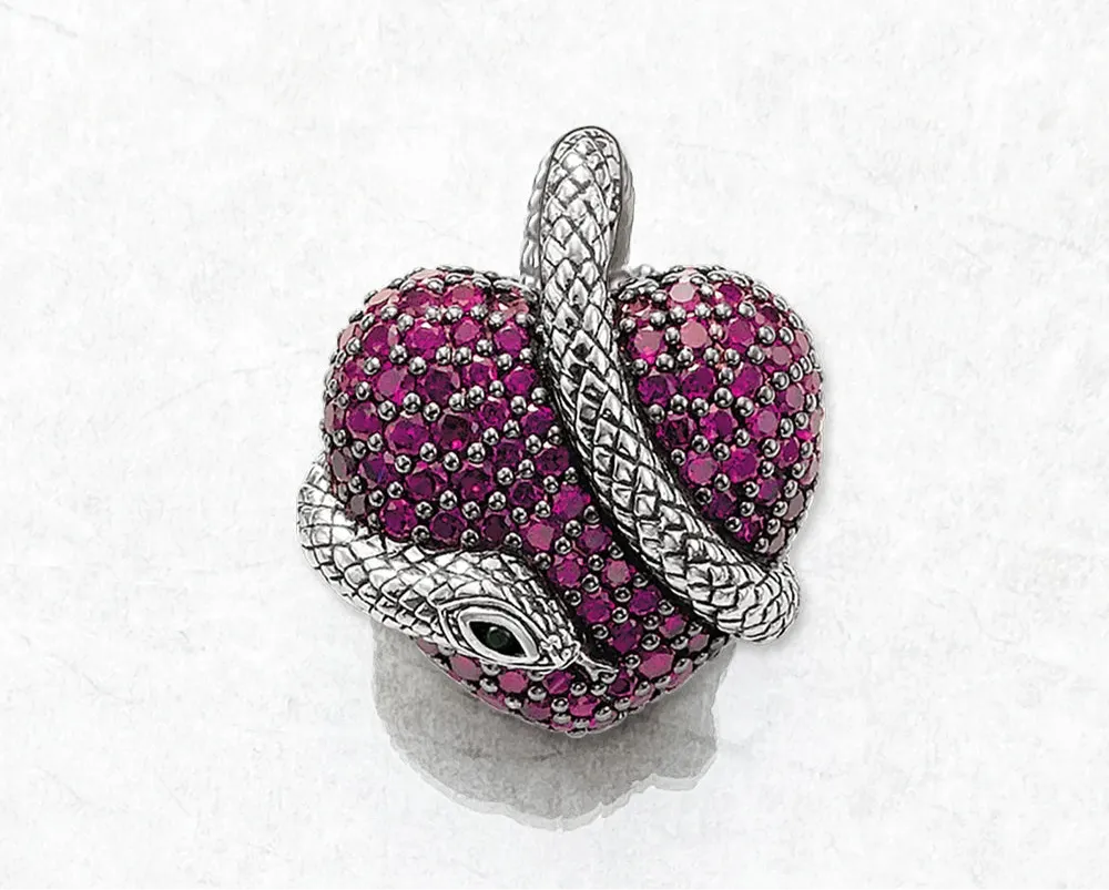 Snake with Heart Pendant