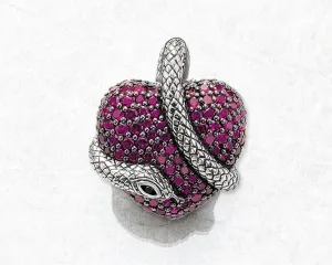 Snake with Heart Pendant