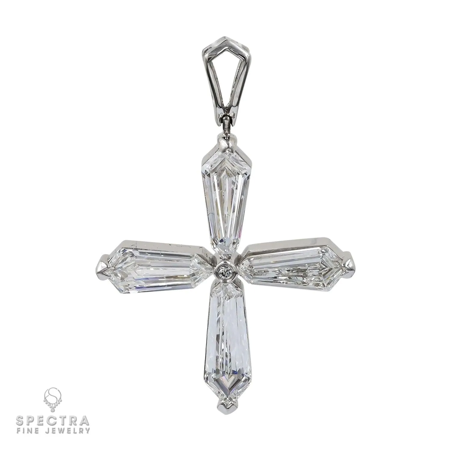 Spectra Fine Jewelry 3.39ct Kite Diamond Cross Pendant