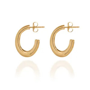 Spirit by Silver Forest Sleek Oval Hoop Gold Tone Earrings in Gold
