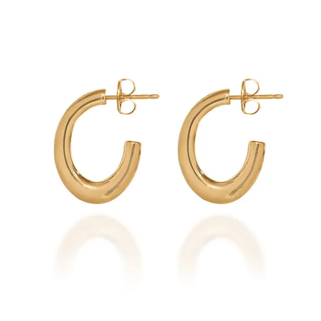 Spirit by Silver Forest Sleek Oval Hoop Gold Tone Earrings in Gold