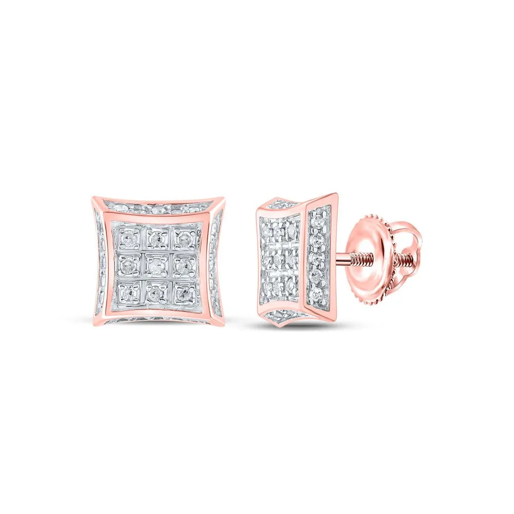 Splendid Jewellery 10kt Rose Gold Diamond Square Earrings: A Timeless Touch of Elegance