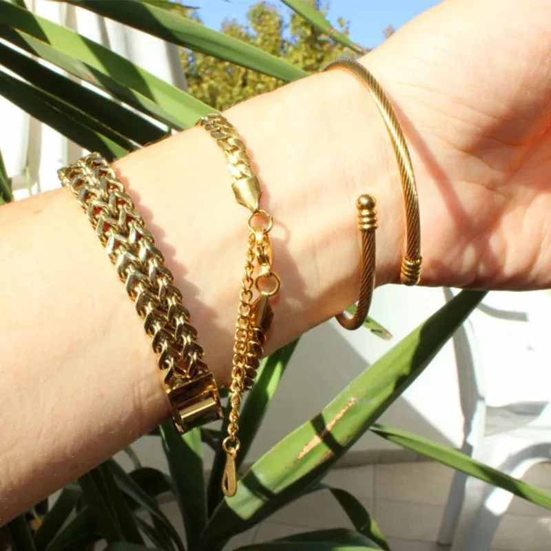 Stainless Steel Miami Chunky Link Chain Bracelets