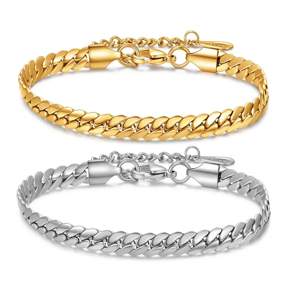 Stainless Steel Miami Chunky Link Chain Bracelets