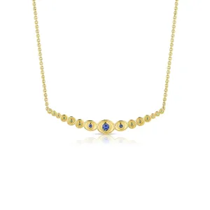STARDUST BEZEL GRADUATED NECKLACE - Blue Sapphire & Tsavorite