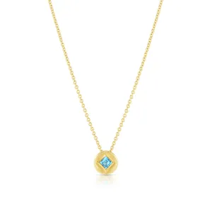 STARDUST ROUND NECKLACE - Blue Topaz