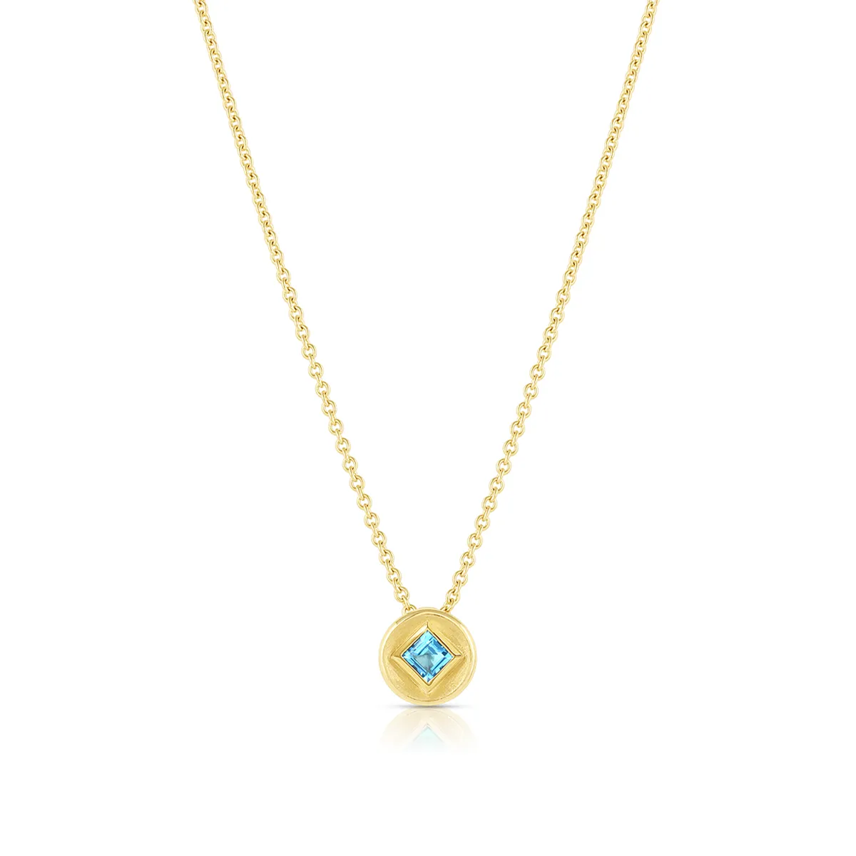 STARDUST ROUND NECKLACE - Blue Topaz
