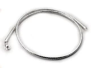 Sterling Silver 3mm Round Omega Chain Wire Necklace
