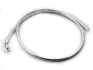 Sterling Silver 3mm Round Omega Chain Wire Necklace