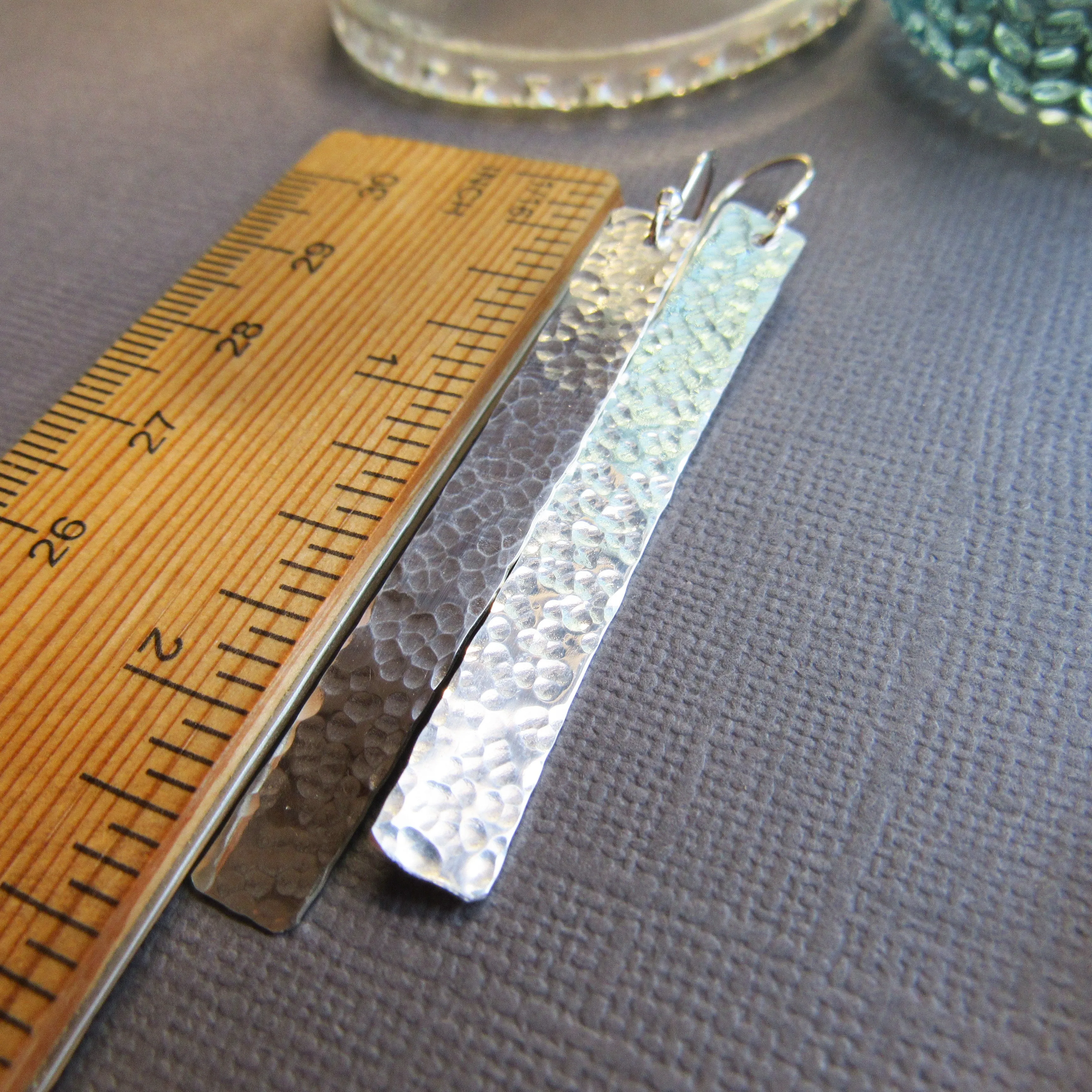 Sterling Silver Bar Earrings - 2" long