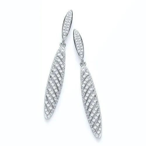 Sterling Silver Fancy Drop CZ Earrings