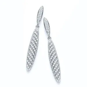 Sterling Silver Fancy Drop CZ Earrings