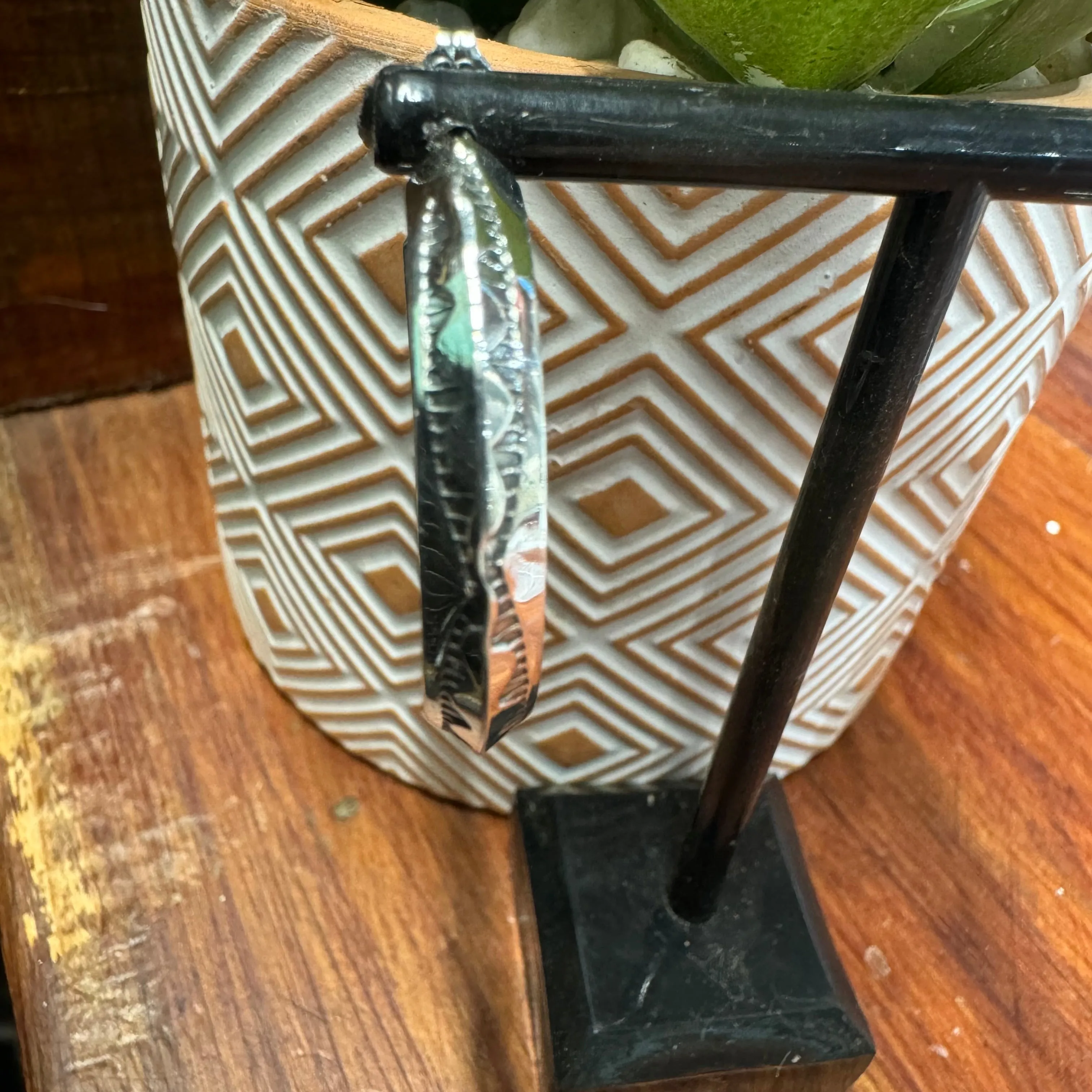 Sterling Silver Stamped Hoop Earrings