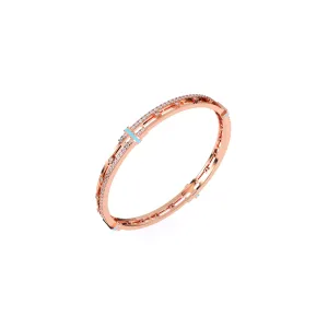 Stylish Round Diamond Two Row Bangle