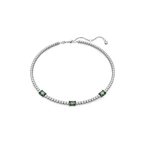 Swarovski Matrix Tennis Rhodium Green Necklace