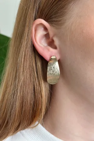 Teardrop Shape Satin Brushed Earrings