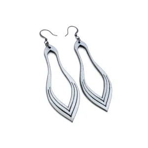 Terrabyte 02_2 // Leather Earrings - Silver