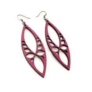Terrabyte 05 // Leather Earrings - Fuchsia
