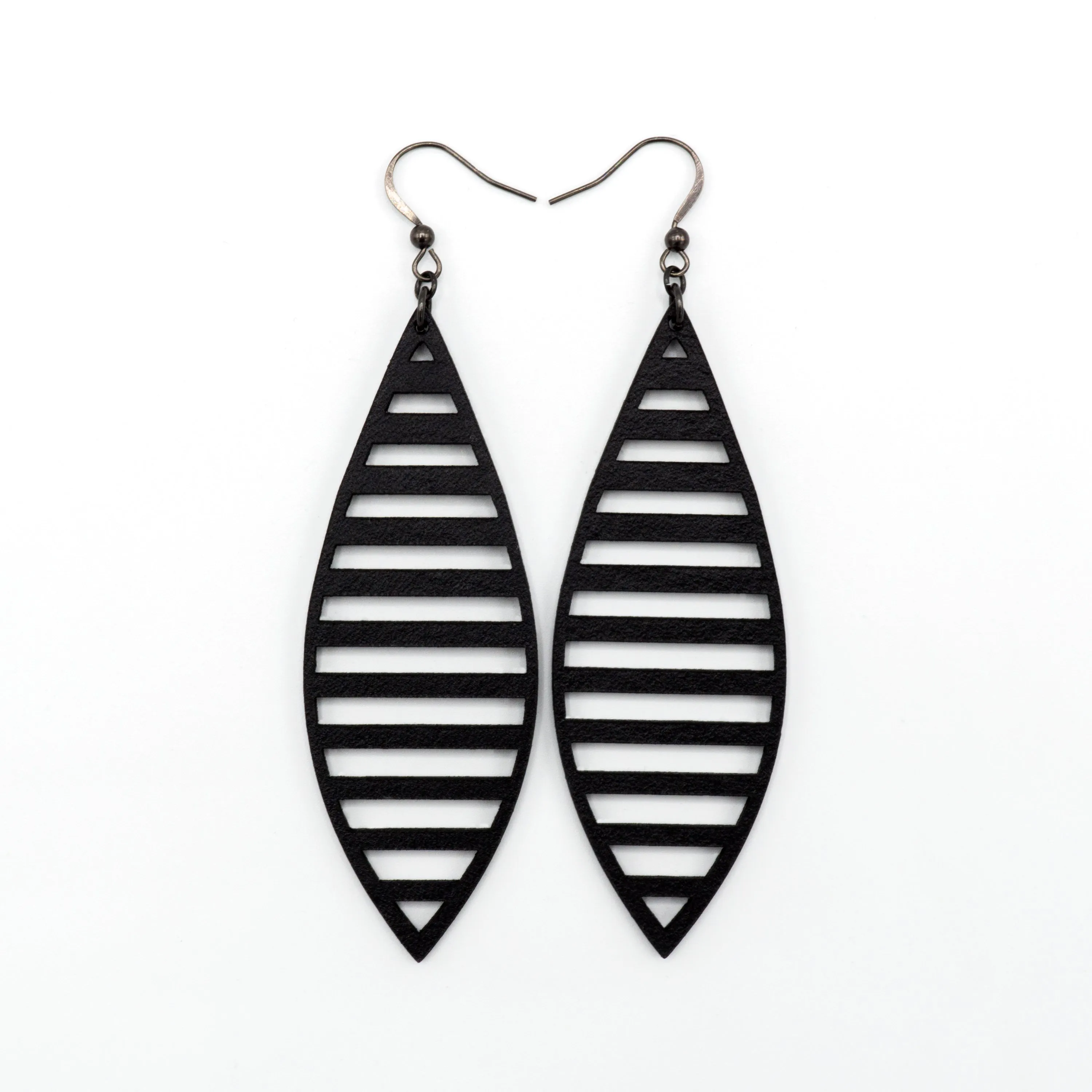 Terrabyte 11_1 // Leather Earrings - Black